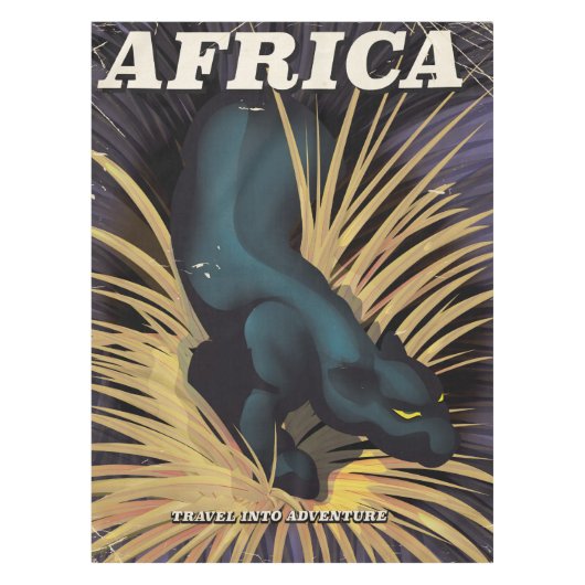 Afrika vintage reisposter print tafelkleed (Voorkant)