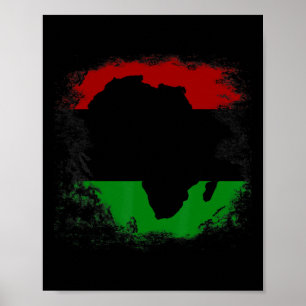 Afrika Vlag Afrikaans continent Kaart Pan-Afrika U Poster