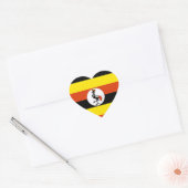 Afrika: Vlag van Oeganda Hart Sticker (Envelop)