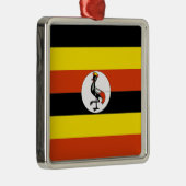 Afrika: Vlag van Oeganda Metalen Ornament (Rechts)