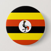 Afrika: Vlag van Oeganda Ronde Button 7,6 Cm (Voorkant)