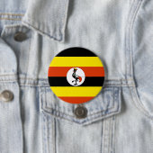 Afrika: Vlag van Oeganda Ronde Button 7,6 Cm (In situ)