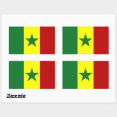 Afrika: Vlag van Senegal Rechthoekige Sticker (Vel)