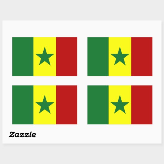 Afrika: Vlag van Senegal Rechthoekige Sticker (Vel)