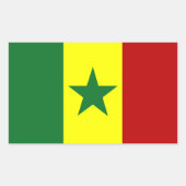 Afrika: Vlag van Senegal Rechthoekige Sticker (Voorkant)