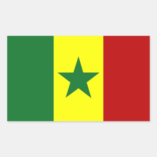 Afrika: Vlag van Senegal Rechthoekige Sticker (Voorkant)