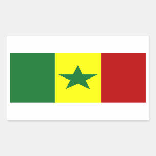 Afrika: Vlag van Senegal Rechthoekige Sticker