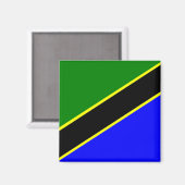 Afrika: vlag van Tanzania Magneet (Voorkant / Achterkant)