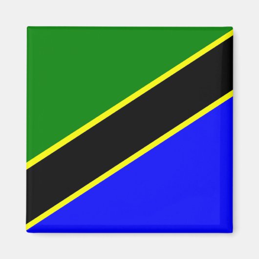 Afrika: vlag van Tanzania Magneet (Voorkant)