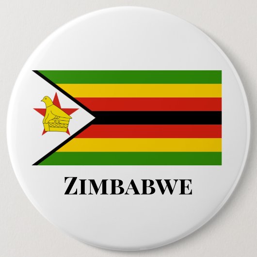 AFRIKA: VLAG VAN ZIMBABWE RONDE BUTTON 6,0 CM (Voorkant)