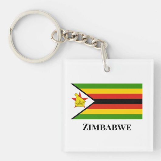 AFRIKA: VLAG VAN ZIMBABWE SLEUTELHANGER (voorkant)