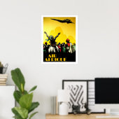 Afrika, vliegtuig met tribbegroeting, vintage-reis poster (Thuiskantoor)