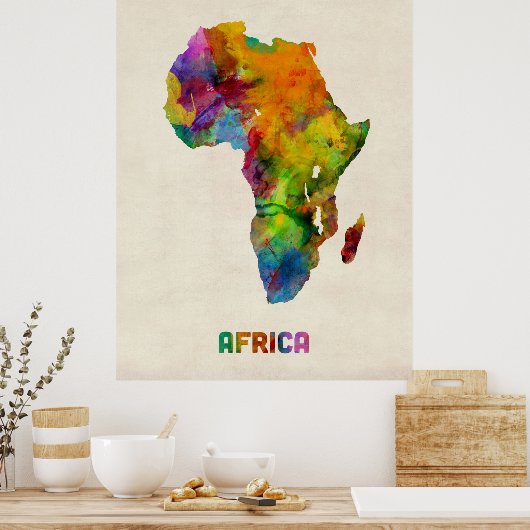 Afrika-Waterverf Poster (Keuken)