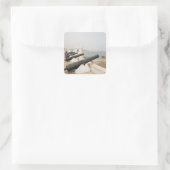 Afrika, West-Afrika, Ghana, Elmina. Kanonnen bewak Vierkante Sticker (Tas)