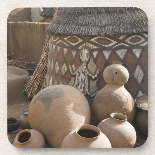 Afrika, West-Afrika, Ghana, Sirigu. handgemaakt Onderzetter (Voorkant)