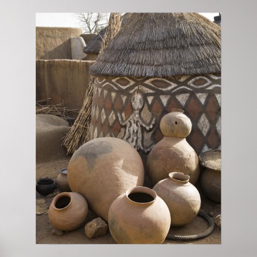 Afrika, West-Afrika, Ghana, Sirigu. handgemaakt Poster (Voorkant)