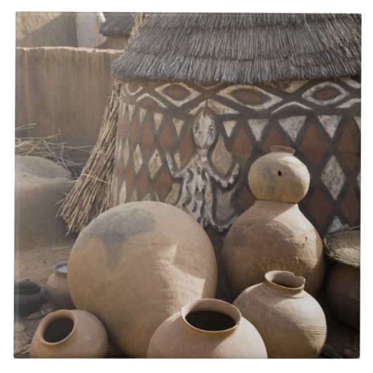 Afrika, West-Afrika, Ghana, Sirigu. handgemaakt Tegeltje (Voorkant)