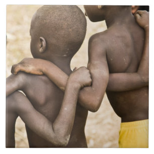 Afrika, West-Afrika, Ghana, Yendi. Close-upopname Tegeltje