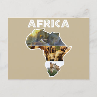 Afrika Wildlife Continent Collage Feestdagenkaart