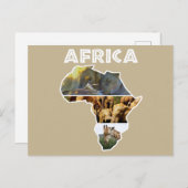 Afrika Wildlife Continent Collage Feestdagenkaart (Voorkant / Achterkant)