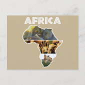 Afrika Wildlife Continent Collage Feestdagenkaart (Voorkant)