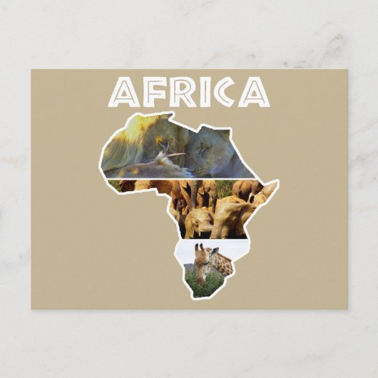 Afrika Wildlife Continent Collage Feestdagenkaart (Voorkant)