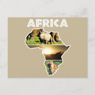 Afrika Wildlife Continent Collage Feestdagenkaart