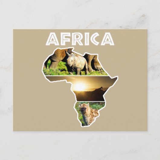 Afrika Wildlife Continent Collage Feestdagenkaart (Voorkant)