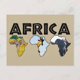 Afrika Wildlife Continent Trio Feestdagenkaart