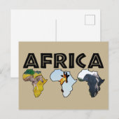 Afrika Wildlife Continent Trio Feestdagenkaart (Voorkant / Achterkant)
