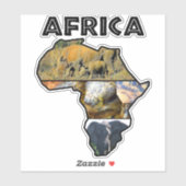 Afrika Wildlife Continent Wildlife Collage Sticker (Vel)