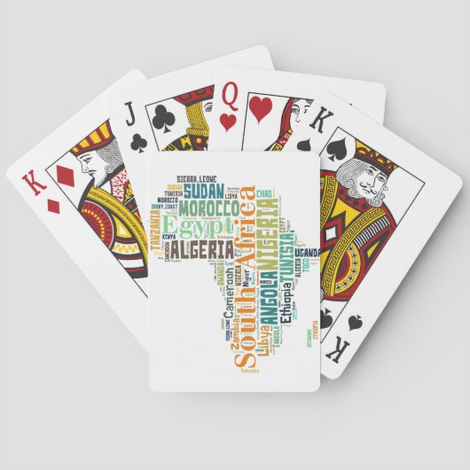 Afrika Woord Kunst Pokerkaarten (Achterkant)