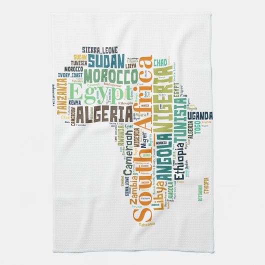 Afrika Woord Kunst Theedoek (Verticaal)