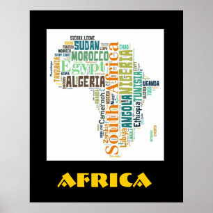 Afrika Word Art Wall Poster