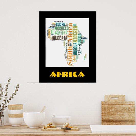 Afrika Word Art Wall Poster (Keuken)