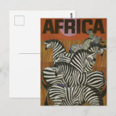 Afrika Zebra Vintage Travel Briefkaart (Voorkant / Achterkant)