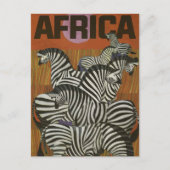 Afrika Zebra Vintage Travel Briefkaart (Voorkant)