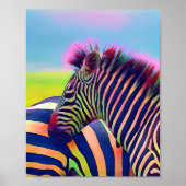 Afrika zebra zwart wit poster (Voorkant)
