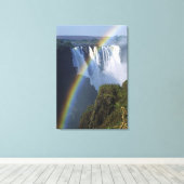 Afrika, Zimbabwe, Victoriawatervallen Canvas Afdruk (Insitu (Houten vloer))