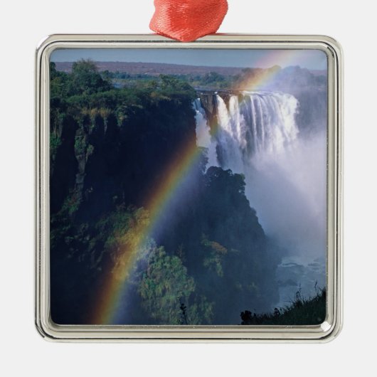 Afrika, Zimbabwe. Victoriawatervallen Metalen Ornament (Voorkant)