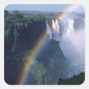 Afrika, Zimbabwe. Victoriawatervallen Vierkante Sticker