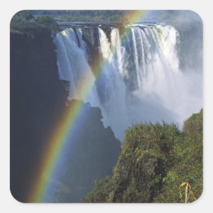 Afrika, Zimbabwe, Victoriawatervallen Vierkante Sticker