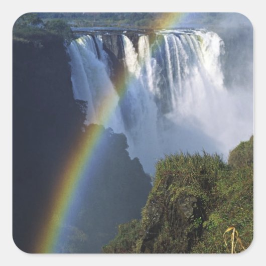 Afrika, Zimbabwe, Victoriawatervallen Vierkante Sticker (Voorkant)