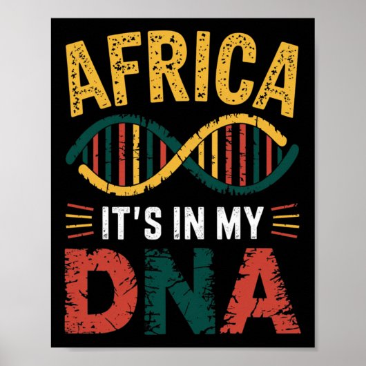 Afrika zit in mijn DNA Trots op Afrika Poster (Voorkant)