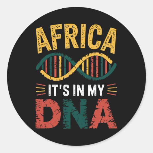 Afrika zit in mijn DNA Trots op Afrika Ronde Sticker (Voorkant)
