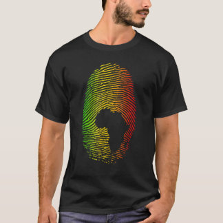 Afrika zit in mijn DNA-vingerafdruk Afrikaanse wor T-shirt
