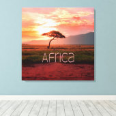 Afrika - ZonneAfrika Canvas Afdruk (Insitu (Houten vloer))