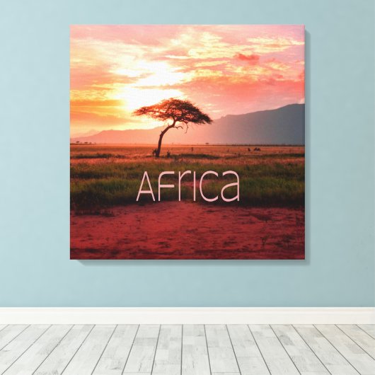 Afrika - ZonneAfrika Canvas Afdruk (Insitu (Houten vloer))