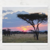 Afrika - zonsondergang 3 bier etiket (Enkel label)