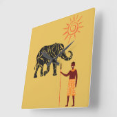 Afrika zonsondergang. vierkante klok (Hoek)